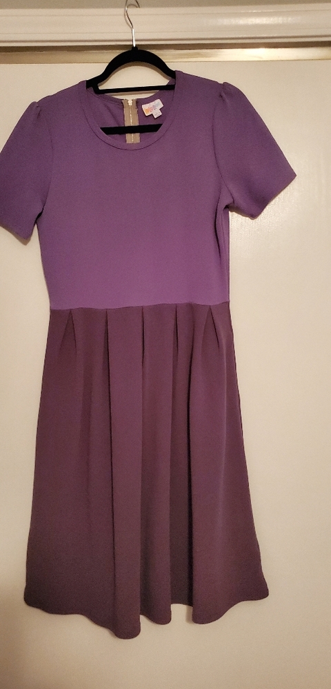 Two toned purple LuLaRoe Amelia Dress Large